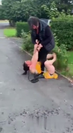 Angry Woman Attacks Man