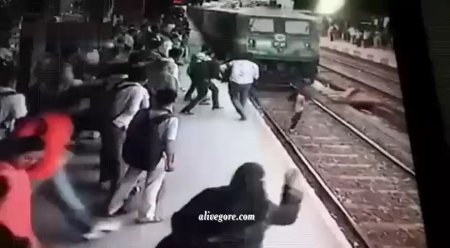 Head-On Collision Of A Train With A Woman