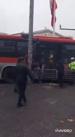 Woman's Head Blown Off When Bus Pinned Her To A Pole