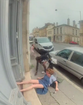 A Cowardly African Viciously Attacks A Woman And A Little Girl In France