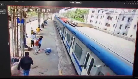 Two Men Who Were Drinking Beer On The Edge Of A Railway Platform Were Hit By A Train. India