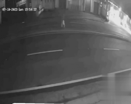 At Night, A Drunk Man Tried To Cross The Road But Stumbled And Was Hit By A Car