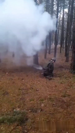 Russian Soldier Destroys A Petal Mine. Ukraine