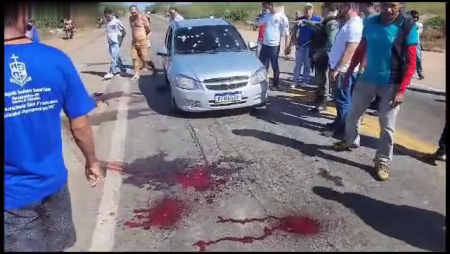 Military Police Officers Shot Two Men Inside The Car. Brazil
