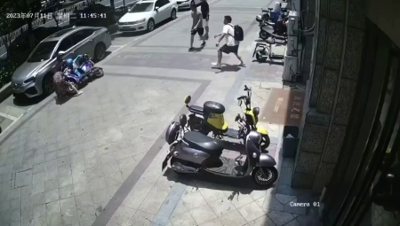 Child Warning! Dude On A Moped Hit A Child On The Sidewalk