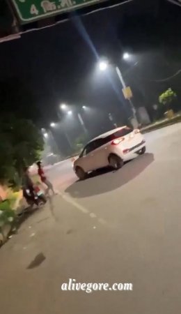 Car Ran Over A Dude Sitting In The Middle Of The Road