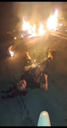 As A Result Of The Accident, The Motorcyclist And His Motorcycle Burned Out