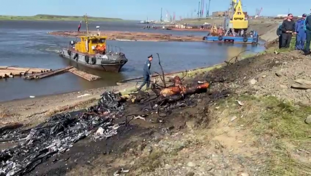 2 People Died In A Seaplane Crash. Krasnoyarsk Territory, Russia