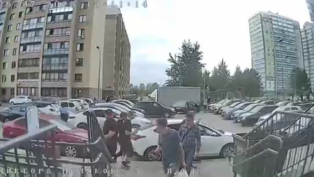 Two Freaks Threw A Drunk Homeless Man Into A Trash Can. Russia