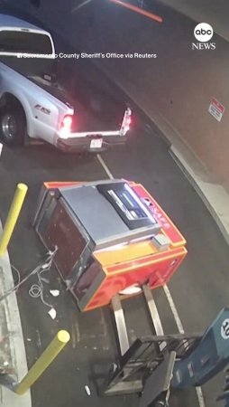 Thieves Use A Forklift To Steal An Atm In Sacramento, California