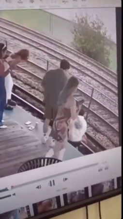 A Guy And A Girl Got An Electric Shock From A Contact Rail