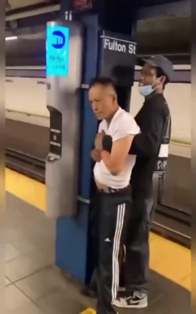 In The New York Subway, Nigga Mock An Asian