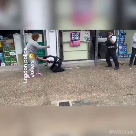 Two Police Officers Failed To Detain One Woman. London, UK