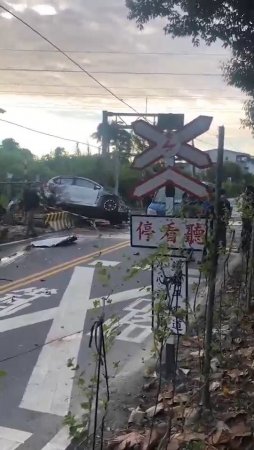 The Driver Of The Car Decided To Ram The Train At The Crossing