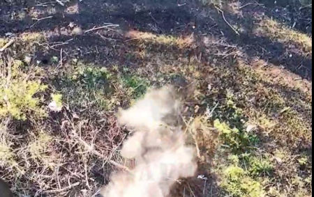 Dropping A Grenade From A Drone On A Ukrainian Soldier