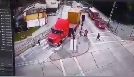 A Man Crossing The Road Was Hit And Dragged Away By A Huge Truck