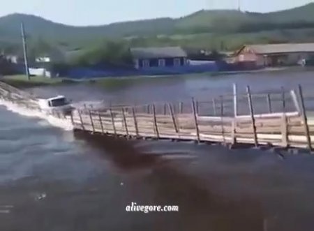 The Driver Drowned While Trying To Cross The Flooded River. Primorsky Krai, Russia