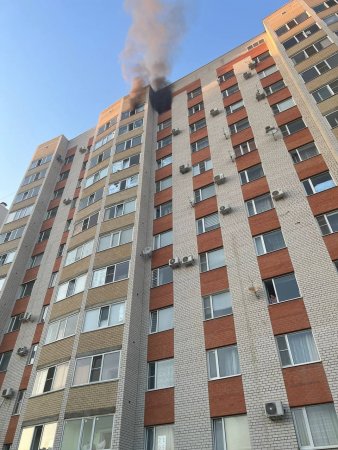 A Man Trying To Escape A Fire Fell From The 12Th Floor. Stavropol, Russia
