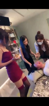 Several Chinese Women Force A Guilty Colleague To Drink Urine