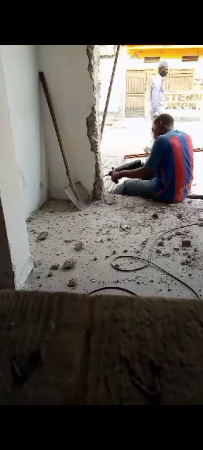 A Wall Collapsed On A Worker With A Hammer Drill