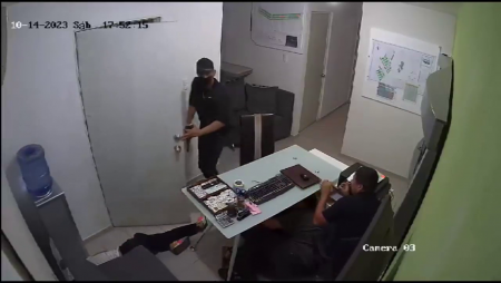Footage Of A Small Office Robbery In Mexico