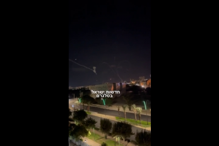 Amazing Angle Of Iron Dome Intercepting Hamas Rockets Launched To Ashkelon Today