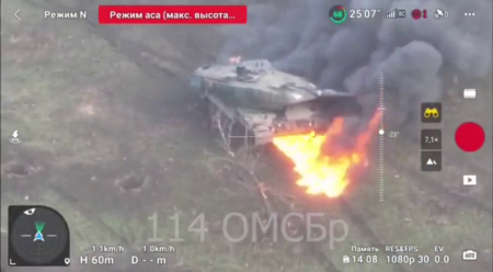 Ukrainian Leopard 2A6 Tank Destroyed With One Shot