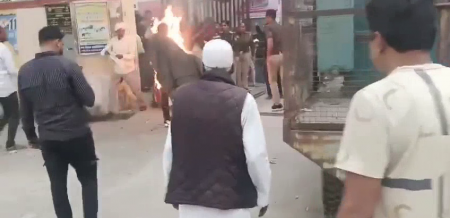 A Man Who Lost His Job Set Himself On Fire. India