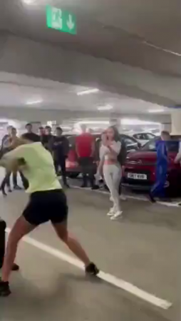 Women Fighting In Underground Parking