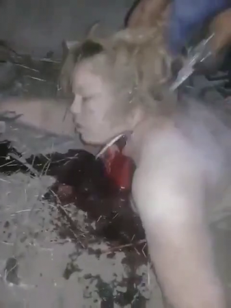 Decapitation Of A Blonde With A Huge Cleaver