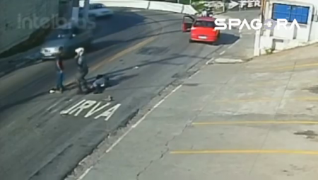 Drunk Driver VS Police Officer On Motorbike