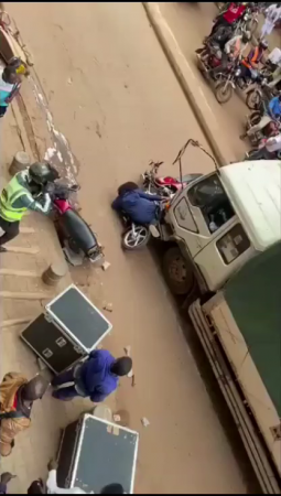 A Truck That Lost Control Drove Over A Motorcyclist And His Passenger