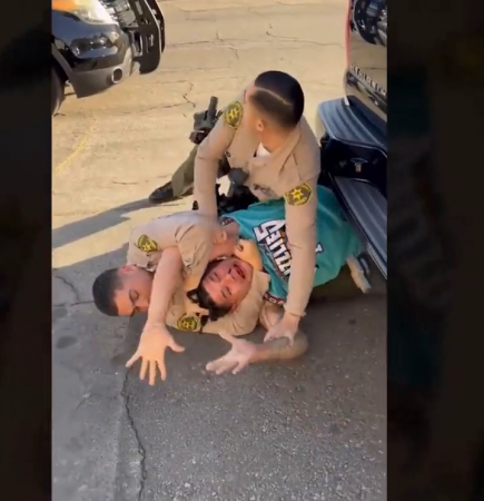 Two LAPD Deputies Put A Man In A Headlock And Repeatedly Punched Him.  Los Angeles, California