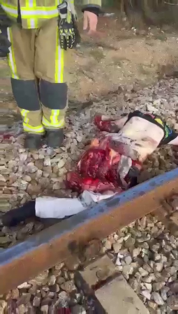 Remains Of A Guy Cut Into Pieces By A Train