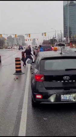 Road Rage In Ontario Where One Driver Rips Someone’s Palestinian Flag Off Their Car And They Get Into A Scuffle