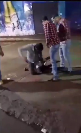 Brothers Involved In The Street Fight After Dispute In The Bar. Mexico