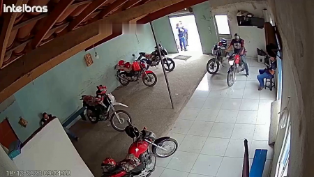 Probably The Guy Was Speeding And Lost Control Over The Cycle And Went Right Through The Door