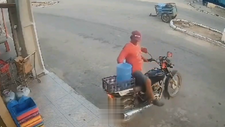 The Motorcyclist Survived But His Motorcycle Was Buried Under A Layer Of Shit