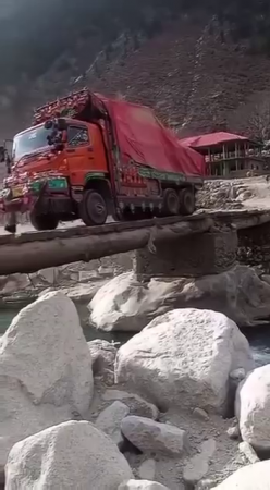 Wooden Bridge Collapsed Under The Weight Of A Truck
