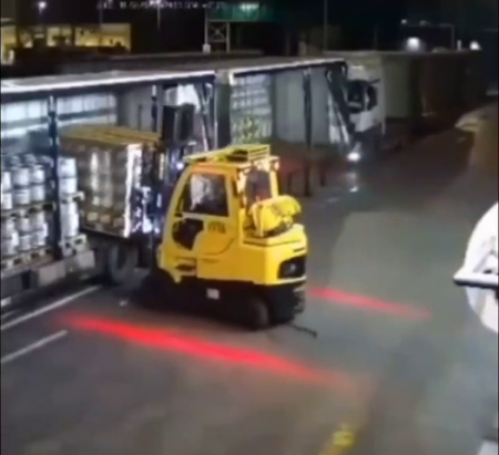 The Driver Is Crushed By A Load That Was Lowered On Him By A Forklift