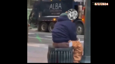 Dude Sat Down To Shit On A Trash Can On A Busy New York Street