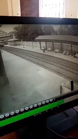 Woman On The Rails Meets The Train