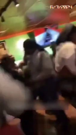 Fight Between Huge Women In A Restaurant