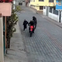 Robbery Of A Woman By Two Criminals On A Motorcycle