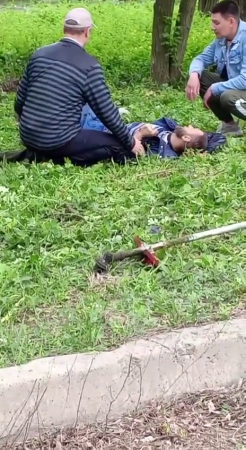 A Lawn Mower Died Stepping On A Ukrainian Anti-personnel Mine. Donetsk