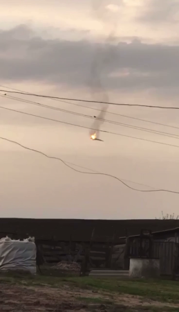 Footage Of The Fall Of The Russian Strategic Missile Carrier Tu-22M3. Stavropol Territory, Russia