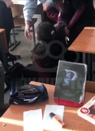 Beating Up An Immigrant Girl At School. Moscow, Russia