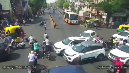 Another Motorcyclist Is Crushed By A Bus In India