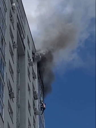 A Man Trying To Escape From A Fire Fell From The 21st Floor. Yekaterinburg, Russia