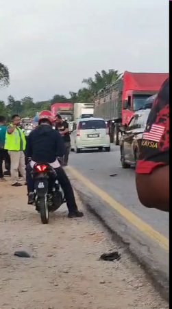 As A Result Of A Motorcycle And Truck Accident, A Random Pedestrian Ended Up Under The Wheel Of A Truck